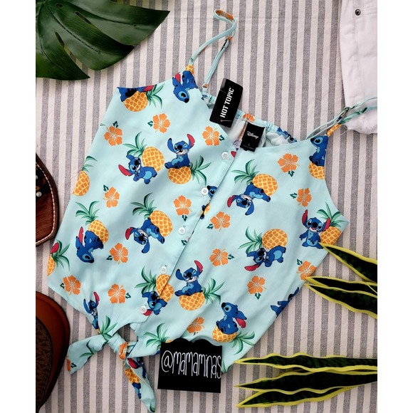 Disney Tops - SOLD Disney Lilo & Stitch Pineapple/Hibiscus Button-Up